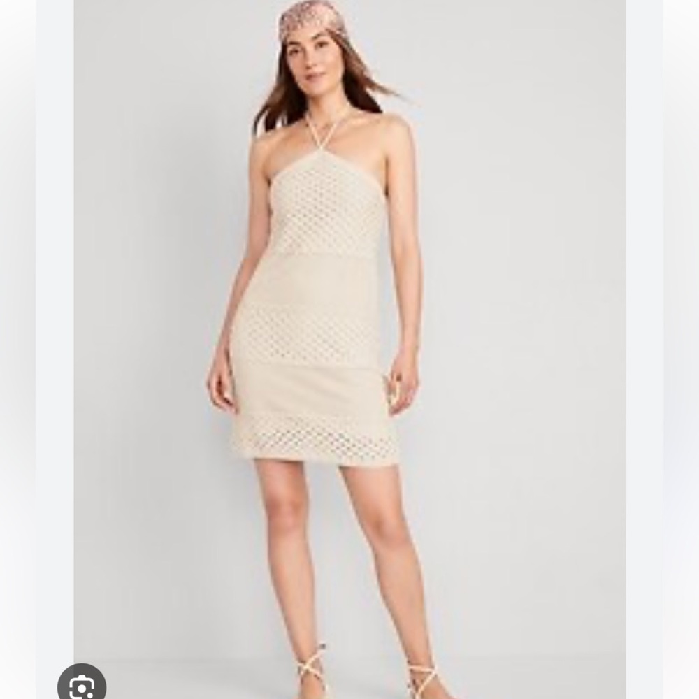Old Navy Crochet Halter Mini Dress